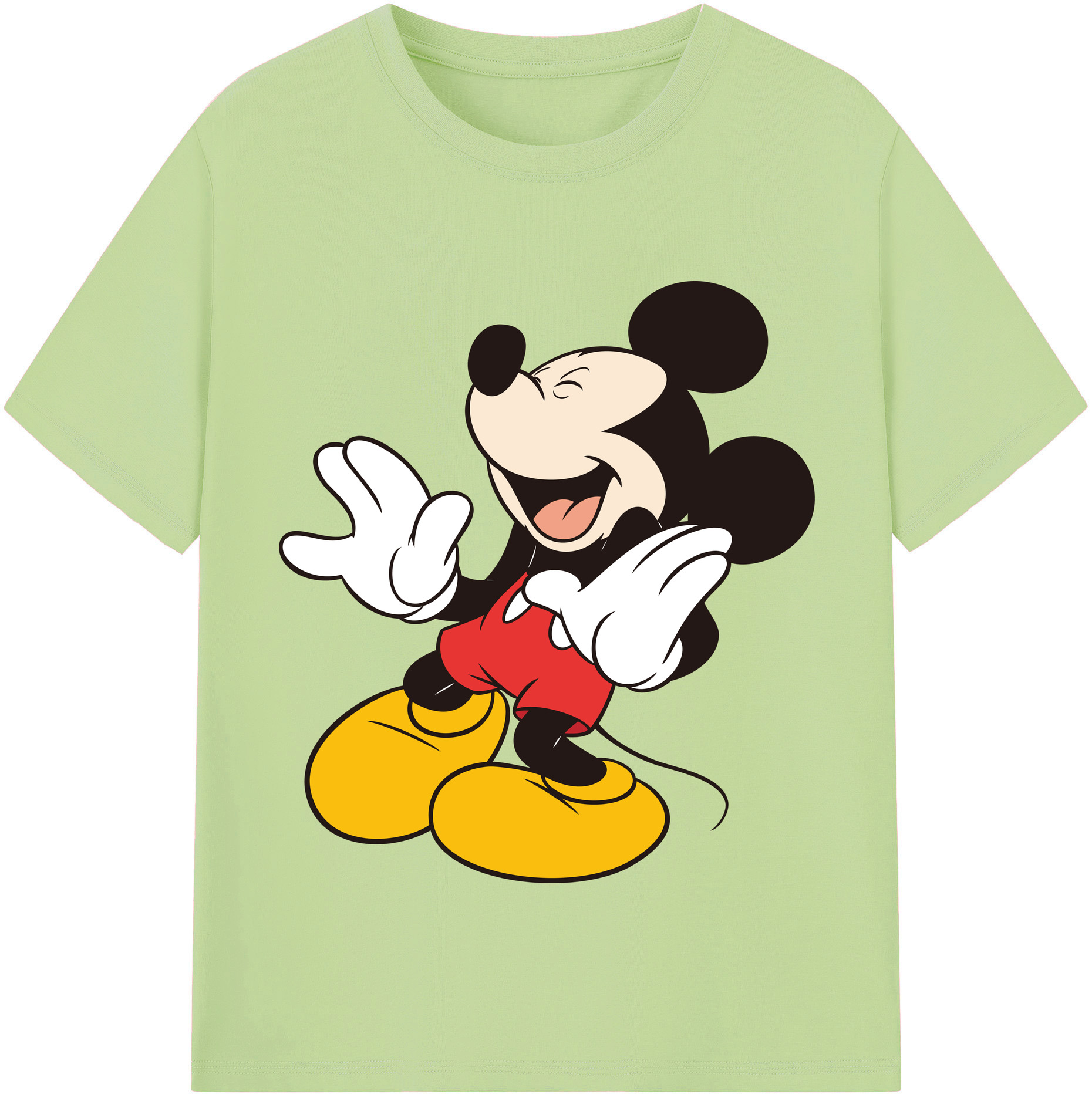 （画像用） ミッキーマウス Mickey Mouse 綿100％半袖Tシャツ（フロントプリント）